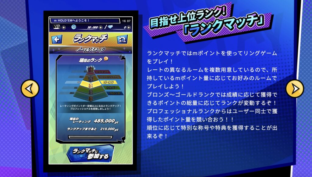 『m HOLD’EM(エムホールデム)』ルール