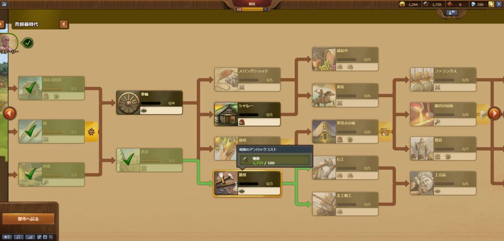 序盤その2：技術の研究と時代の進行