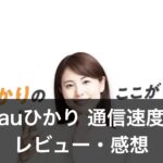 【auひかり 通信速度】