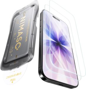 ① NIMASO ガラスフィルム iPhone 17用 2枚セット