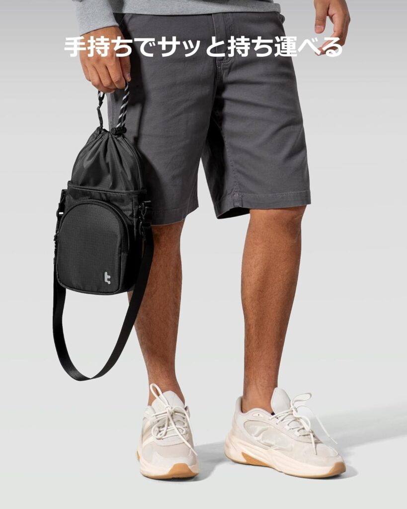 注目ポイントその1：巾着トップ＋アジャスターストラップの使いやすさ