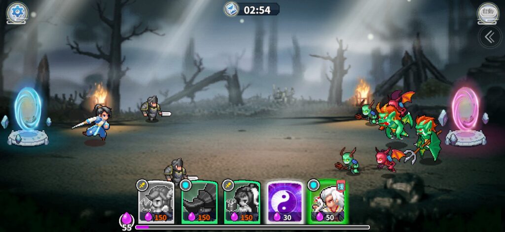 魅力その1：タップで回るのに読み合いが出る。横スクRTSバトル