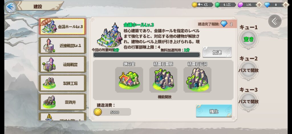 魅力その2：開拓がちゃんと強さに返ってくる。拠点（領土）育成が楽しい