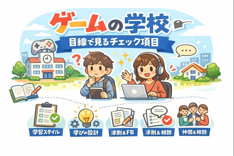 比較の前提：「ゲームの学校」目線で見るチェック項目