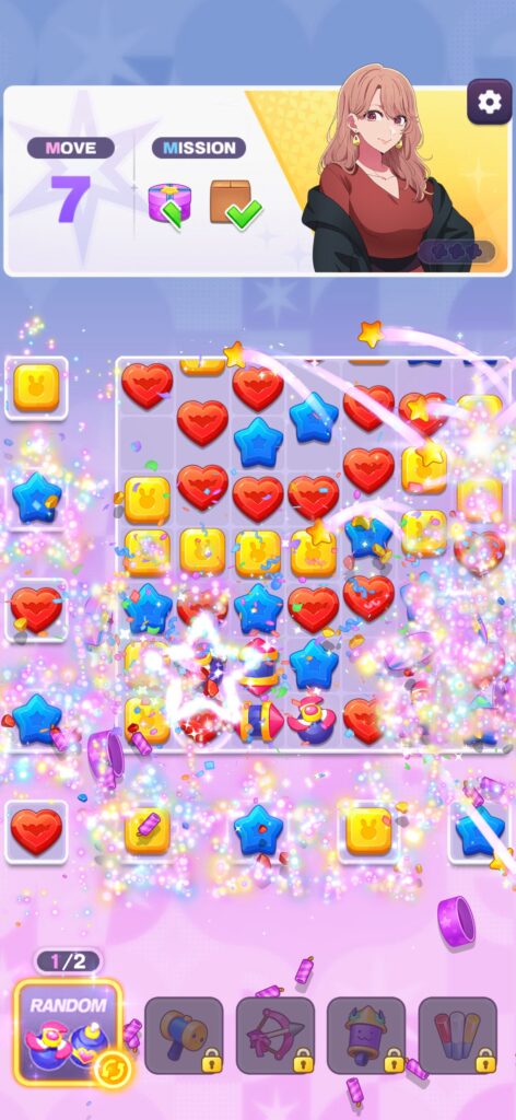 序盤その1:4つ以上繋げて特殊アイテムを生成する