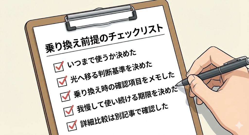 乗り換え前提で契約する人のチェックリスト