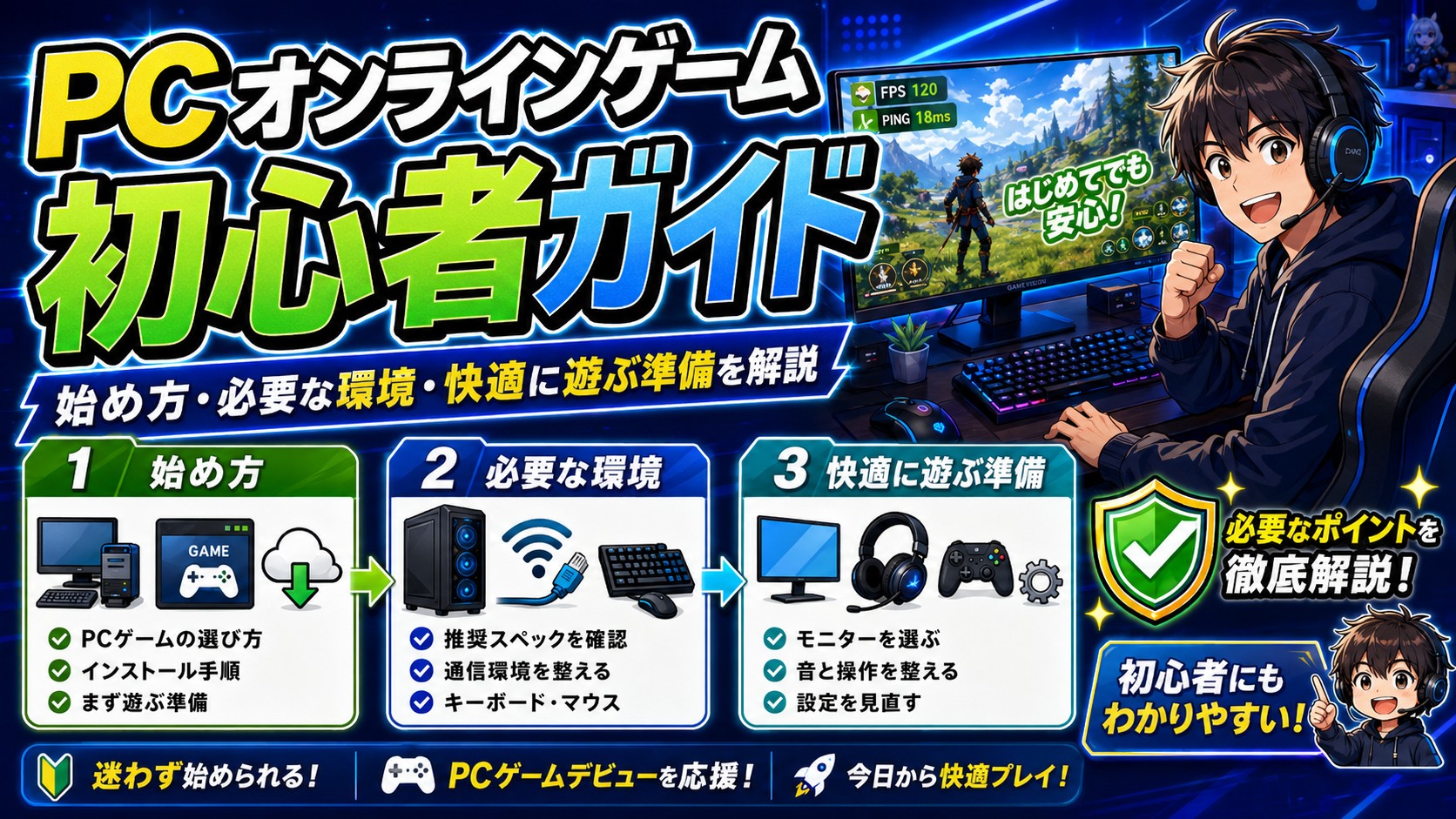 PCオンラインゲーム初心者向けガイド｜始め方・必要な環境・快適に遊ぶ準備を解説