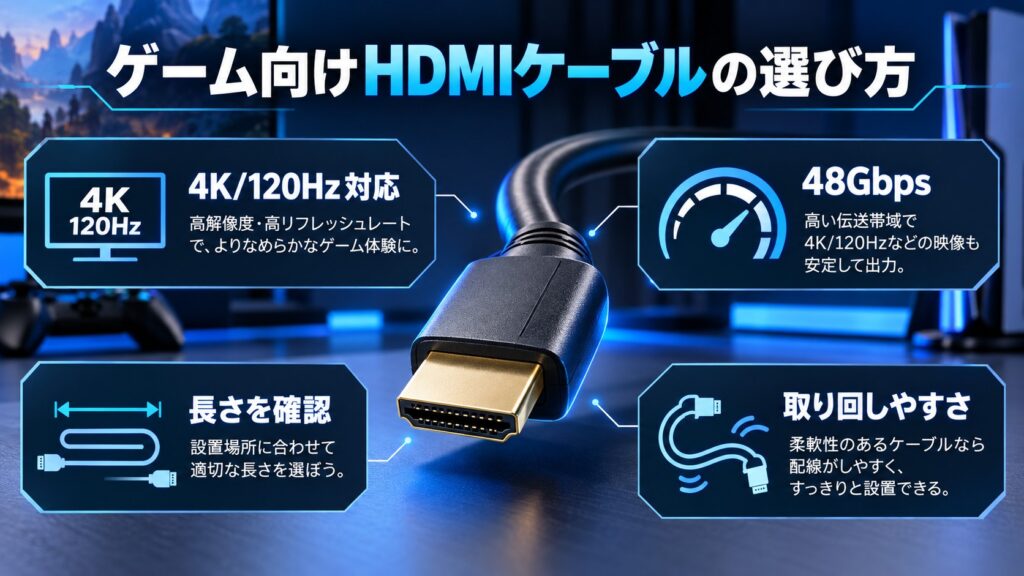 ゲーム向けHDMIケーブルの選び方