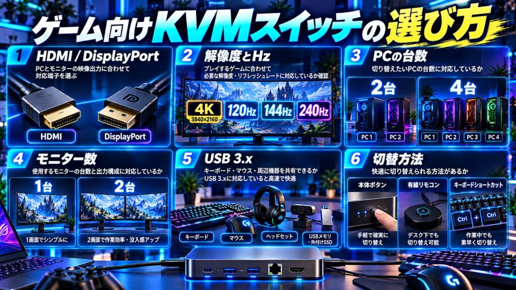 ゲーム向けKVMスイッチの選び方