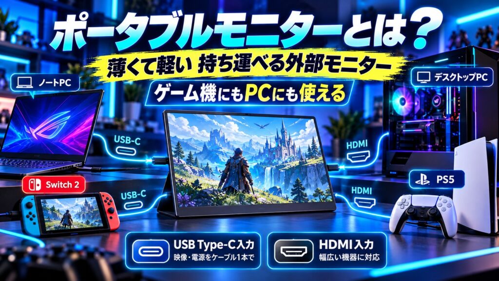 ゲーム向けポータブルモニターとは？
